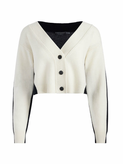 Edelman Cardigan In Ecru/black - Alice + Olivia Women