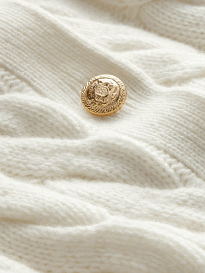 Cecilie Cableknit Cardigan In Ecru - Alice + Olivia Women