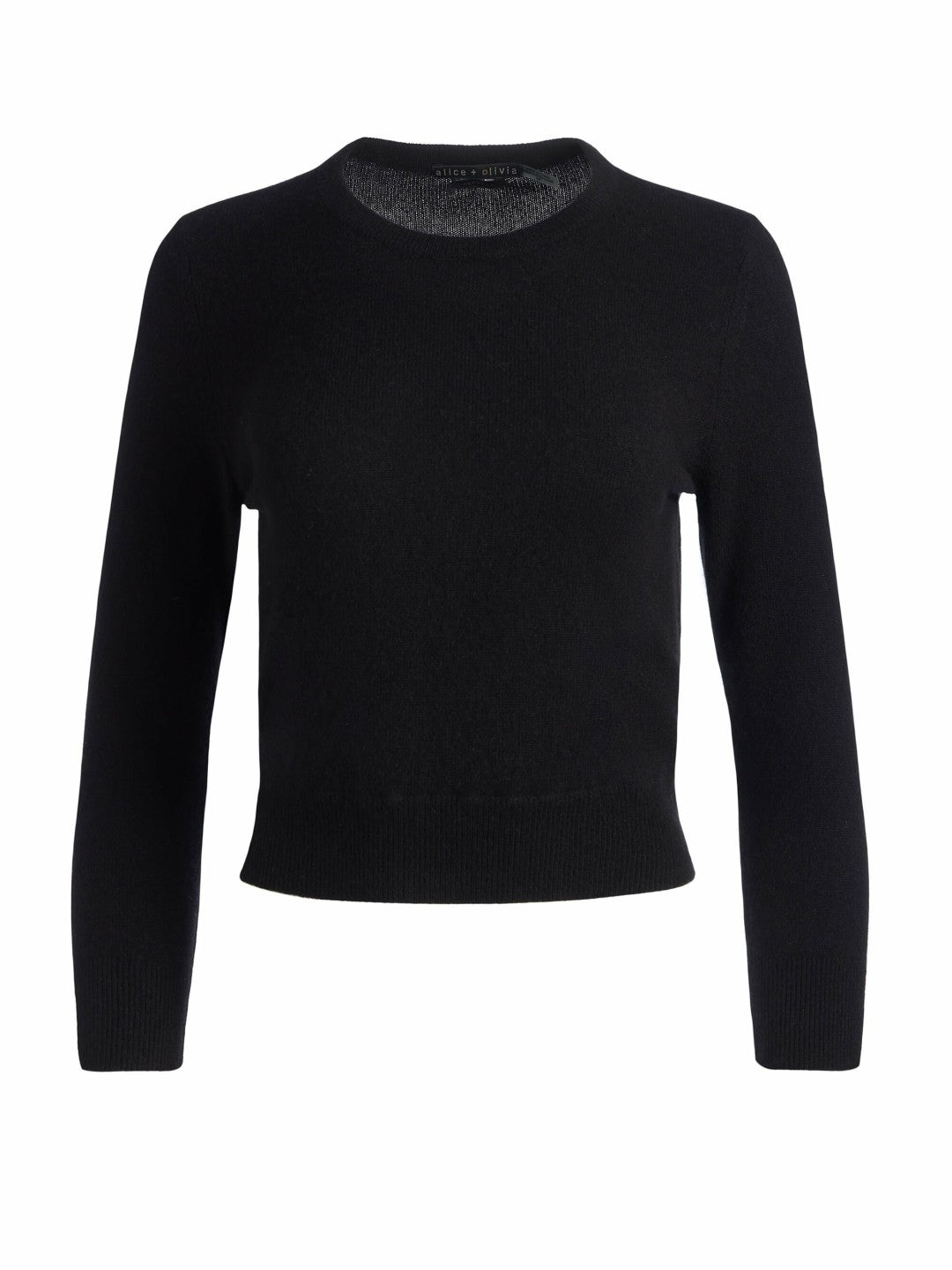 Carolann Cashmere Shrunken Pullover In Black - Alice + Olivia Women