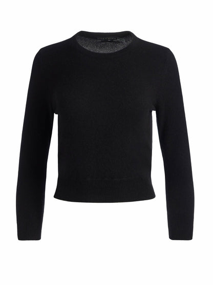 Carolann Cashmere Shrunken Pullover In Black - Alice + Olivia Women