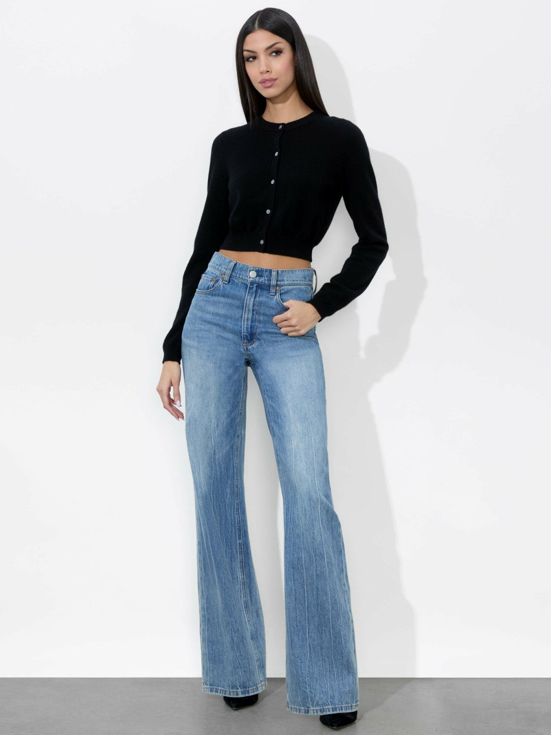 Dollie Cashmere Cardigan In Black - Alice + Olivia Women