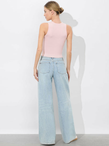 Tonita Ribbed Tank In Shell Pink - Alice + Olivia Women