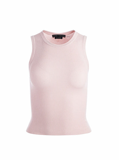 Tonita Ribbed Tank In Shell Pink - Alice + Olivia Women