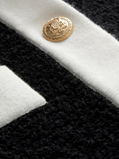 Claira Cardigan In Black/soft White - Alice + Olivia Women