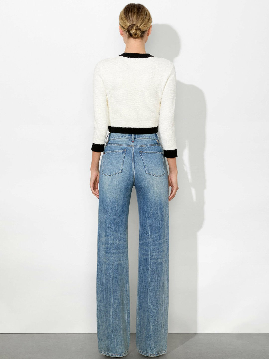 Claira Cardigan In Soft White/black - Alice + Olivia Women