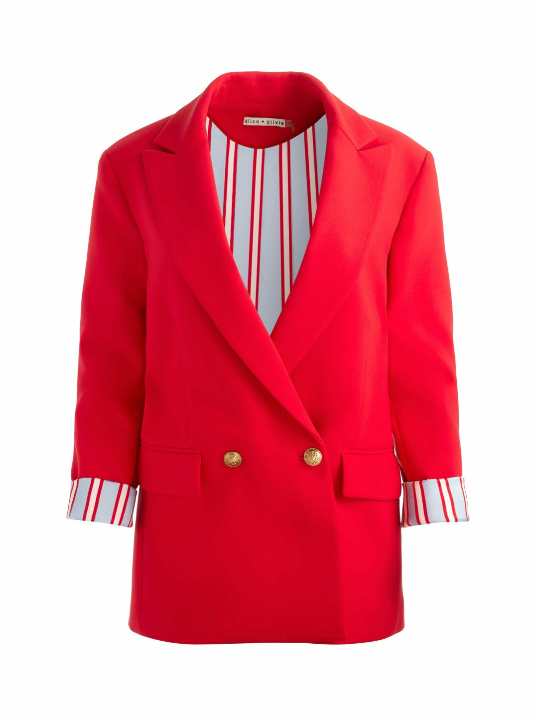 Arias Double Breasted Blazer In Bright Ruby - Alice + Olivia Women