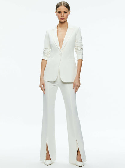 Breann Fitted Blazer In Off White - Alice + Olivia Women
