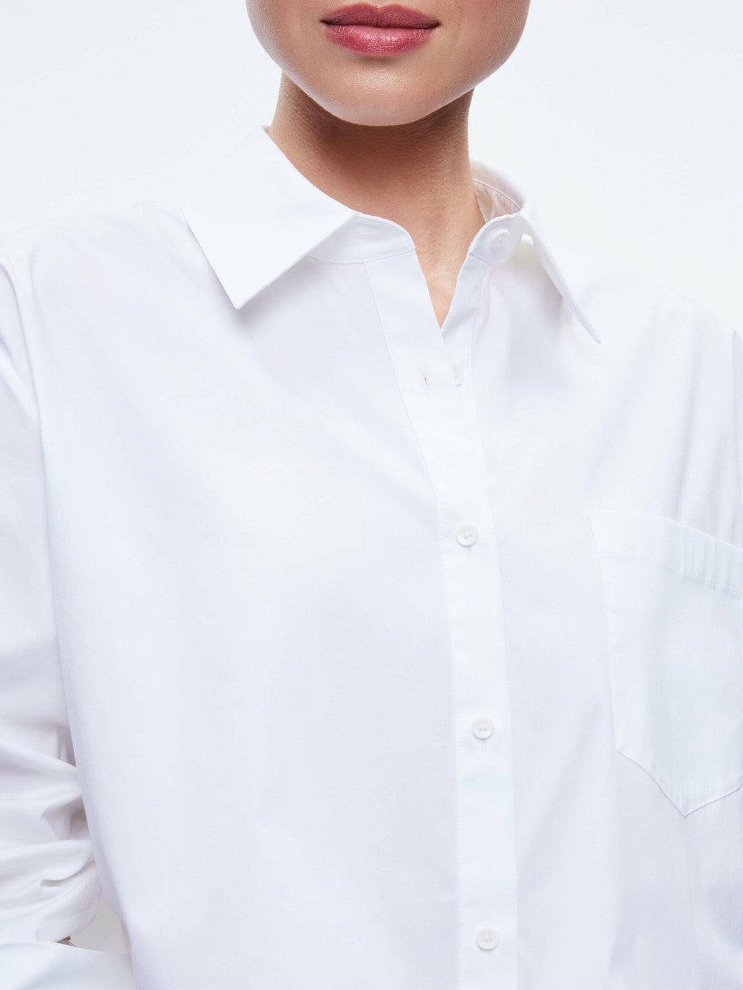 Finely Cropped Button Down In Off White - Alice + Olivia Women