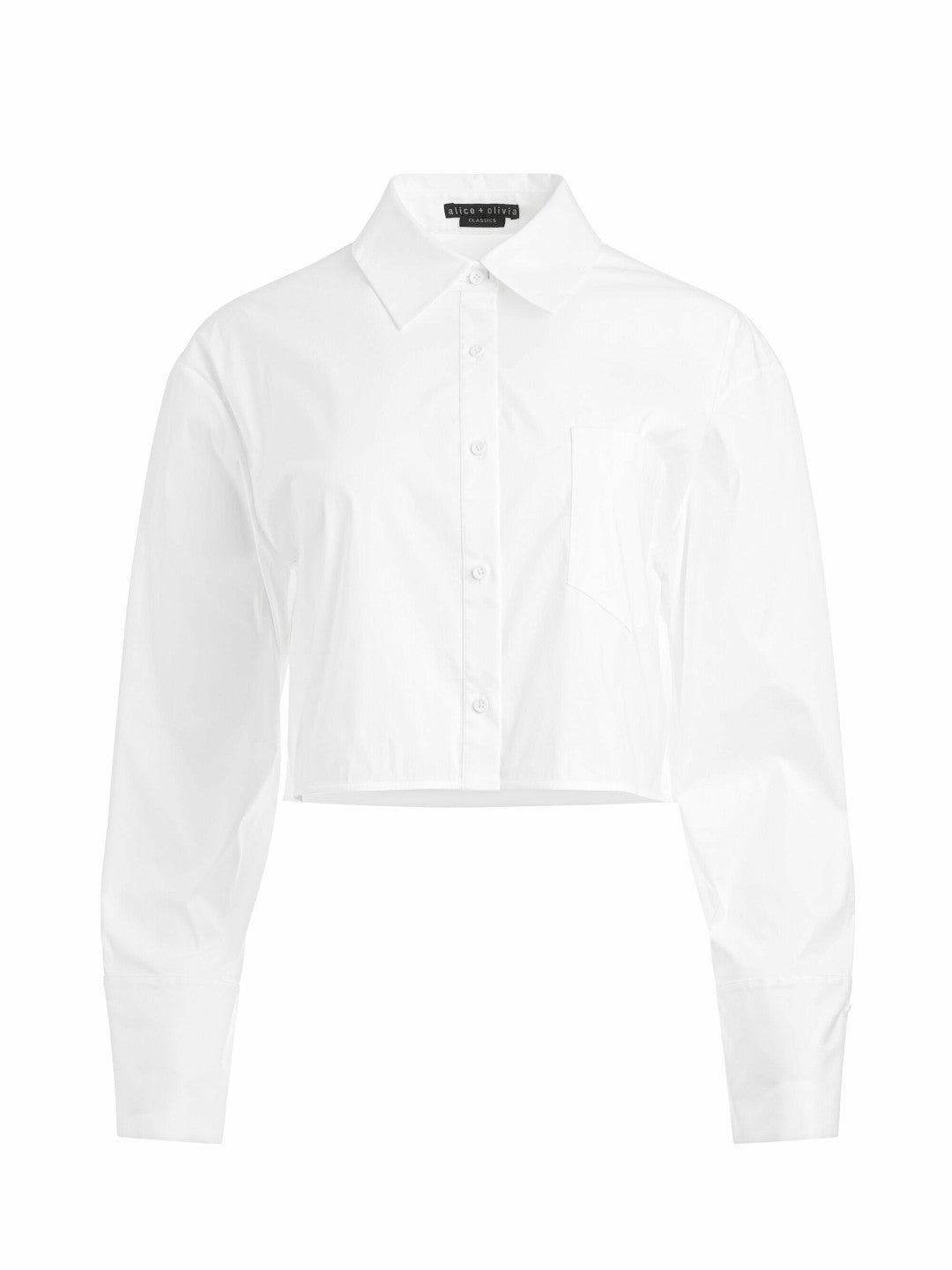 Finely Cropped Button Down In Off White - Alice + Olivia Women
