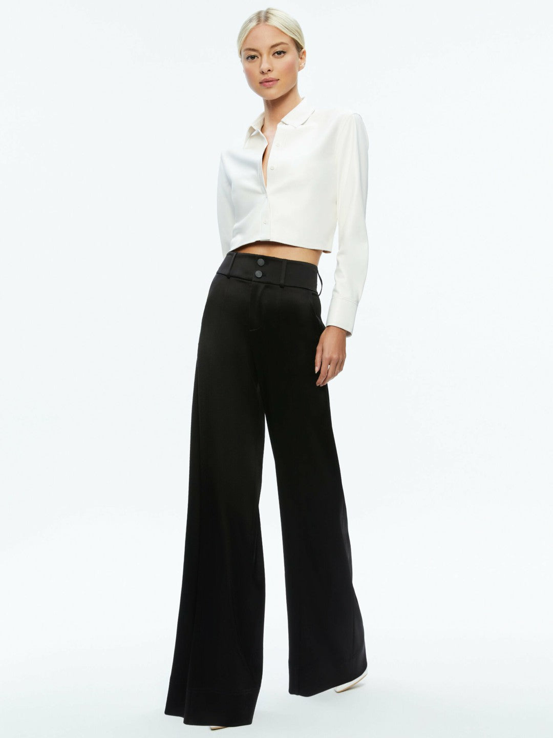 Leon Vegan Crop Top In Off White - Alice + Olivia Women