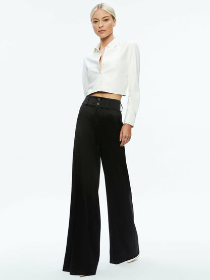 Leon Vegan Crop Top In Off White - Alice + Olivia Women