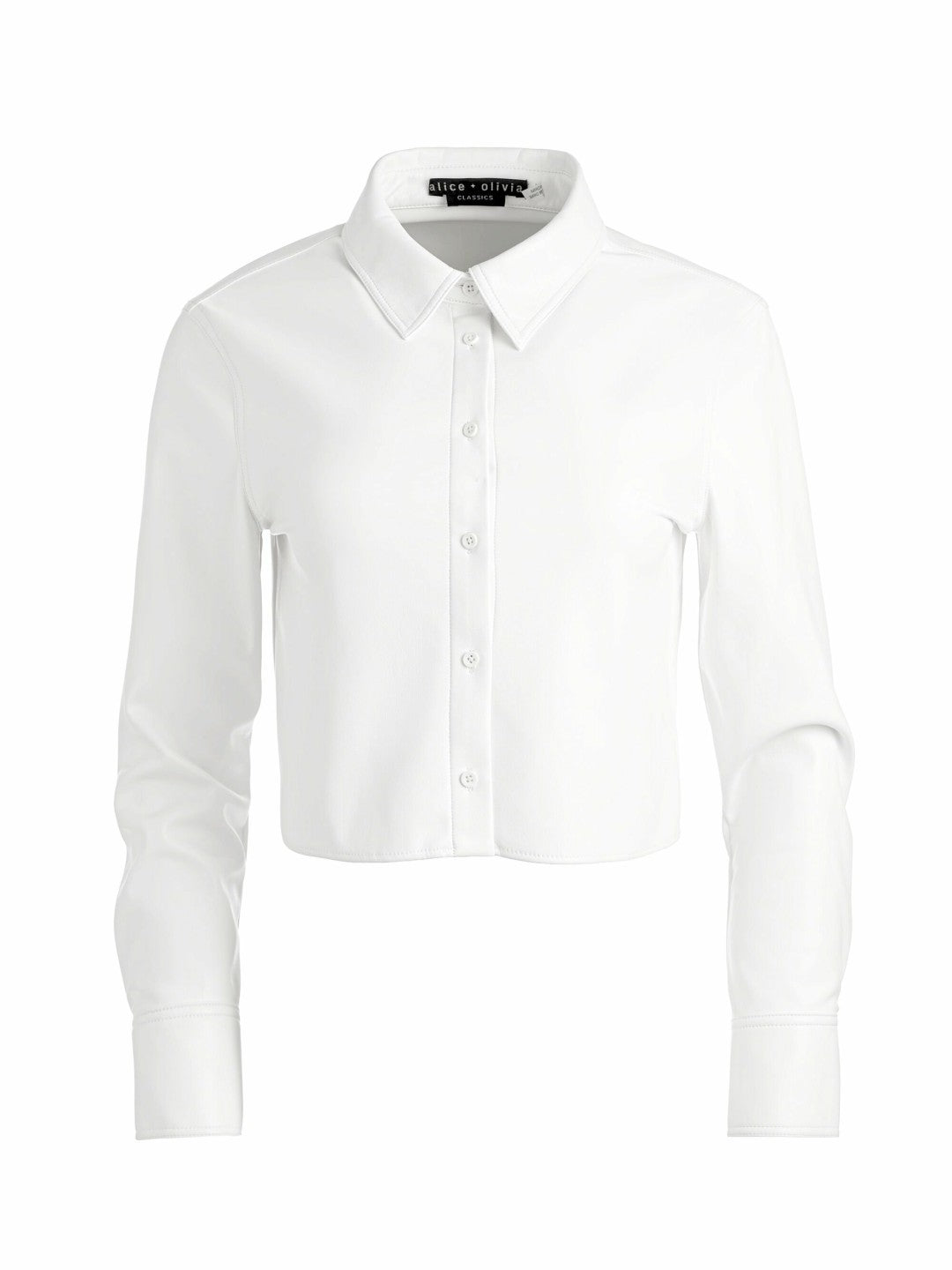 Leon Vegan Crop Top In Off White - Alice + Olivia Women