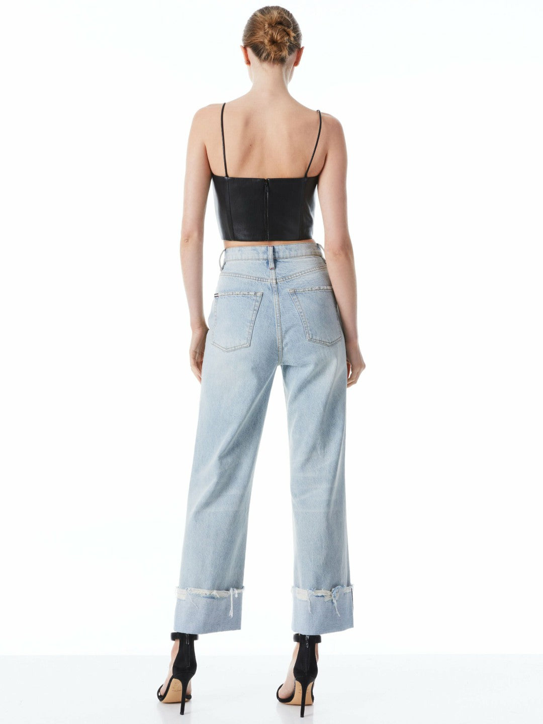 Pearle Vegan Bustier In Black - Alice + Olivia Women