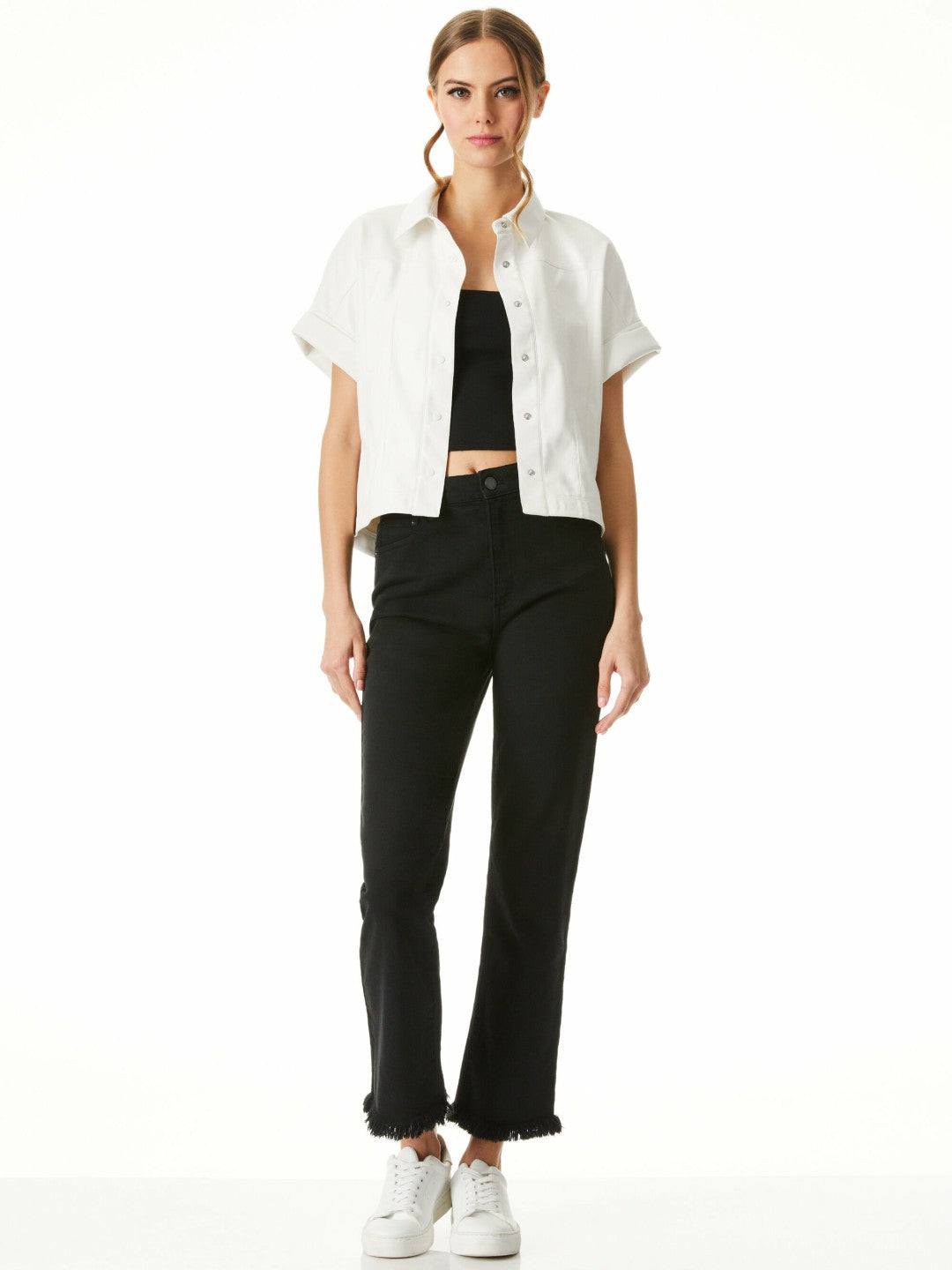 Edyth Vegan Top In Off White - Alice + Olivia Women