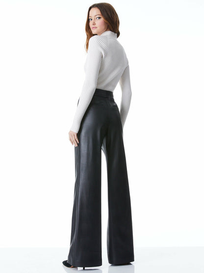 Dylan Vegan Pant In Black - Alice + Olivia Women