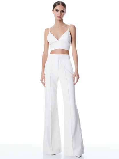 Dylan Vegan Pant In Ecru - Alice + Olivia Women