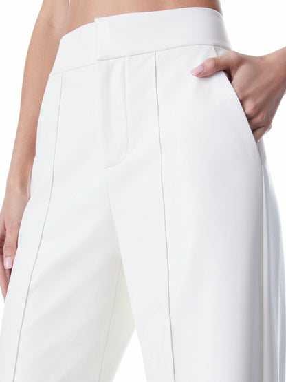 Dylan Vegan Pant In Ecru - Alice + Olivia Women