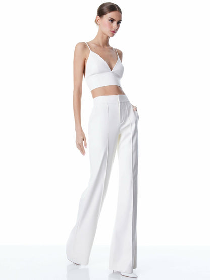 Dylan Vegan Pant In Ecru - Alice + Olivia Women