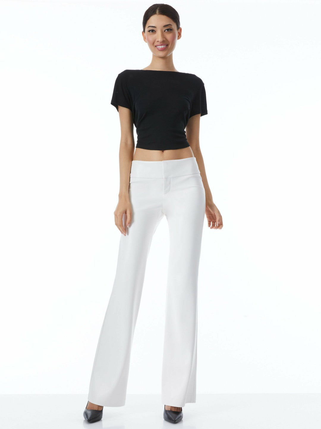 Olivia Vegan Pant In Off White - Alice + Olivia Women
