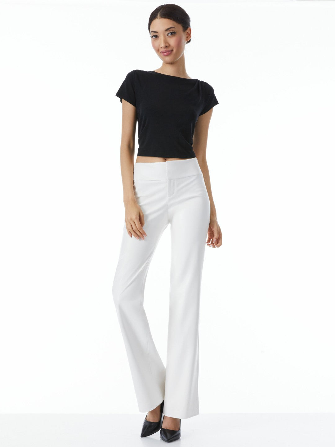 Olivia Vegan Pant In Off White - Alice + Olivia Women