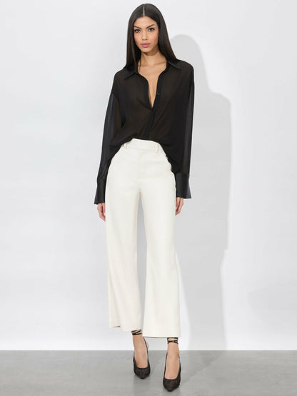 Alexander Vegan Trouser In Off White - Alice + Olivia Women