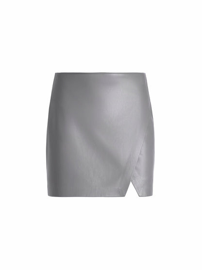 Siobhan Vegan Mini Skirt In Storm Grey - Alice + Olivia Women