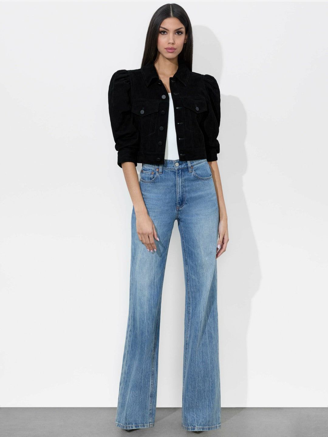 Lana Suede Jacket In Black - Alice + Olivia Women