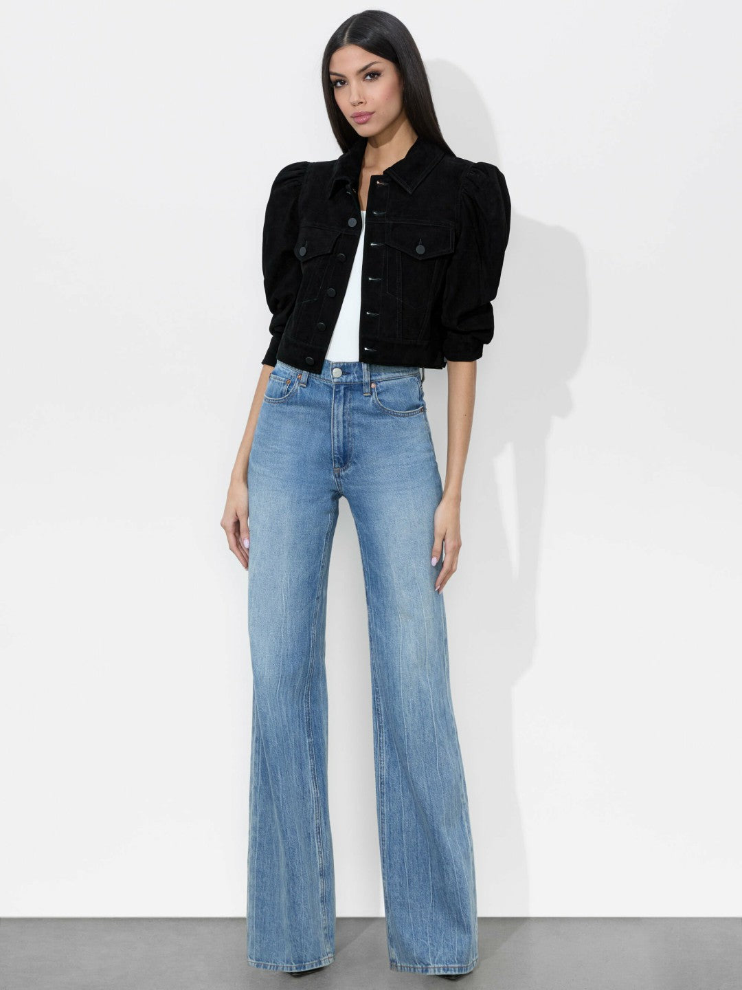 Lana Suede Jacket In Black - Alice + Olivia Women