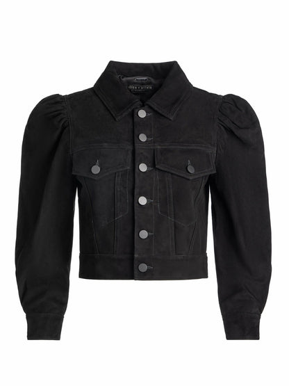 Lana Suede Jacket In Black - Alice + Olivia Women