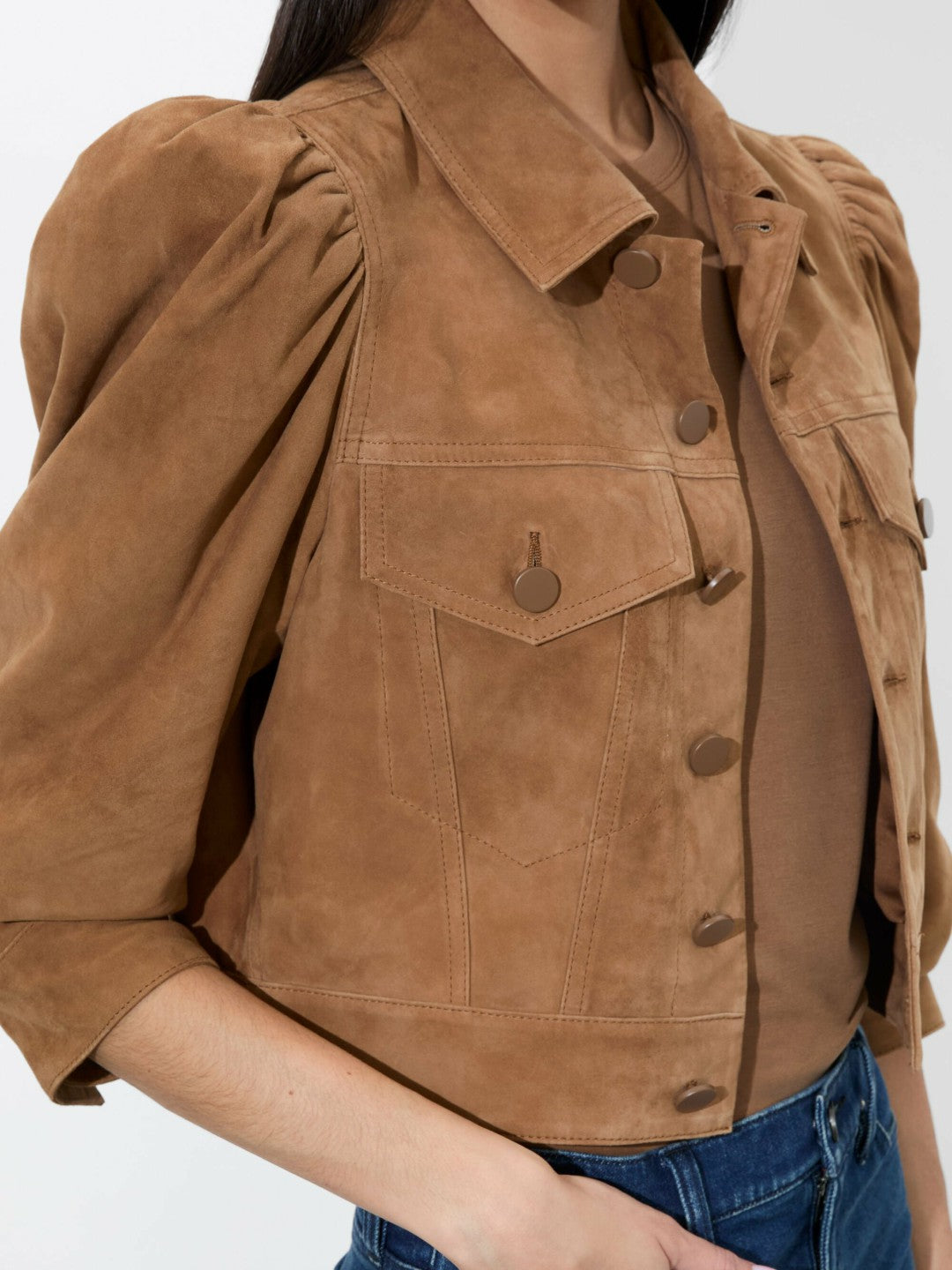 Lana Suede Jacket In Camel - Alice + Olivia Women