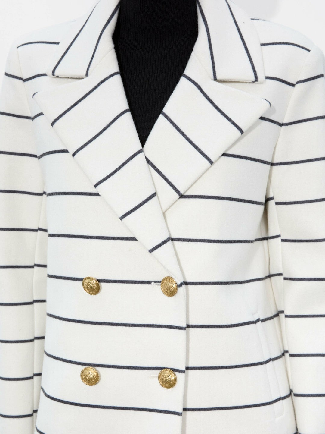 Moore Midi Peacoat In Off White/black - Alice + Olivia Women