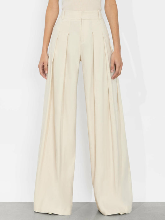 Simon Trouser In Oatmeal - Alice + Olivia Women