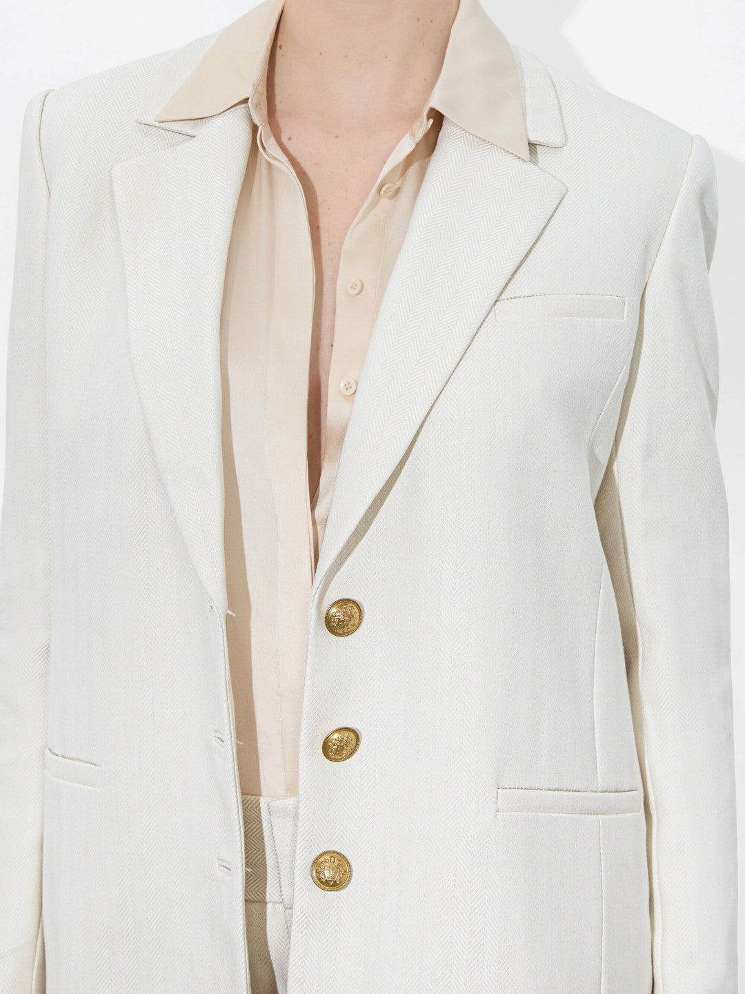 Michael Boxy Blazer In Chino/off White - Alice + Olivia Women