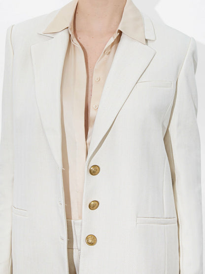 Michael Boxy Blazer In Chino/off White - Alice + Olivia Women