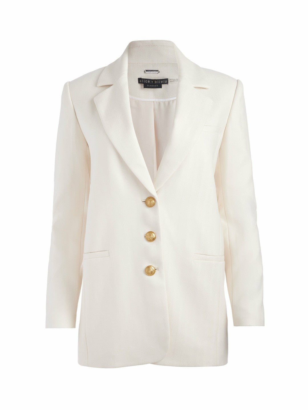 Michael Boxy Blazer In Chino/off White - Alice + Olivia Women