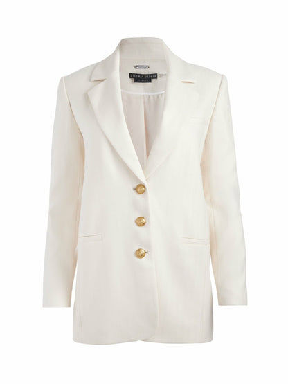 Michael Boxy Blazer In Chino/off White - Alice + Olivia Women