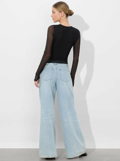 Delaina Layered Top In Black/black - Alice + Olivia Women
