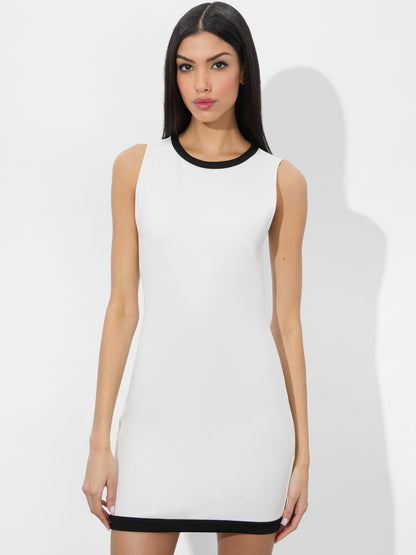 Wynell Mini Dress In Off White/black - Alice + Olivia Women
