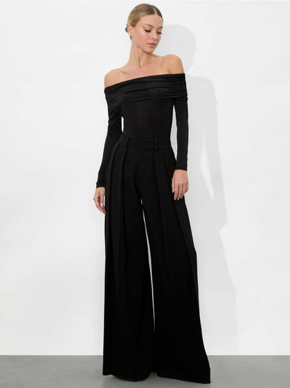 Mollie Convertible Bodysuit In Black - Alice + Olivia Women
