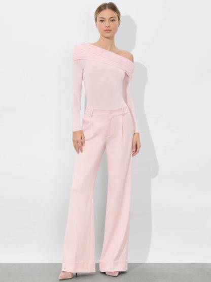 Mollie Convertible Bodysuit In Shell Pink - Alice + Olivia Women