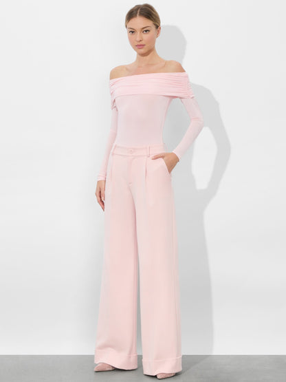 Mollie Convertible Bodysuit In Shell Pink - Alice + Olivia Women