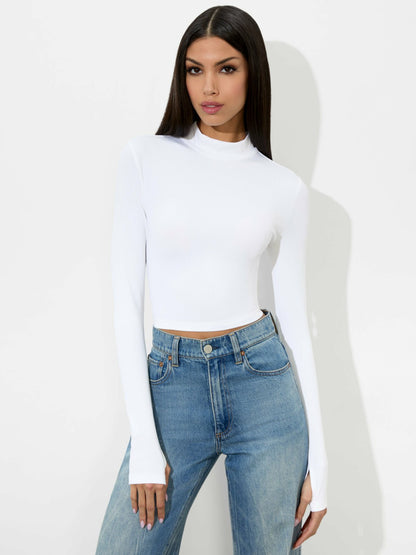 Delaina Reversible Top In Off White - Alice + Olivia Women