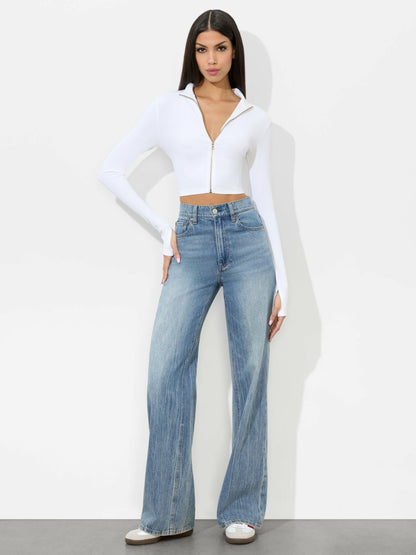Delaina Reversible Top In Off White - Alice + Olivia Women