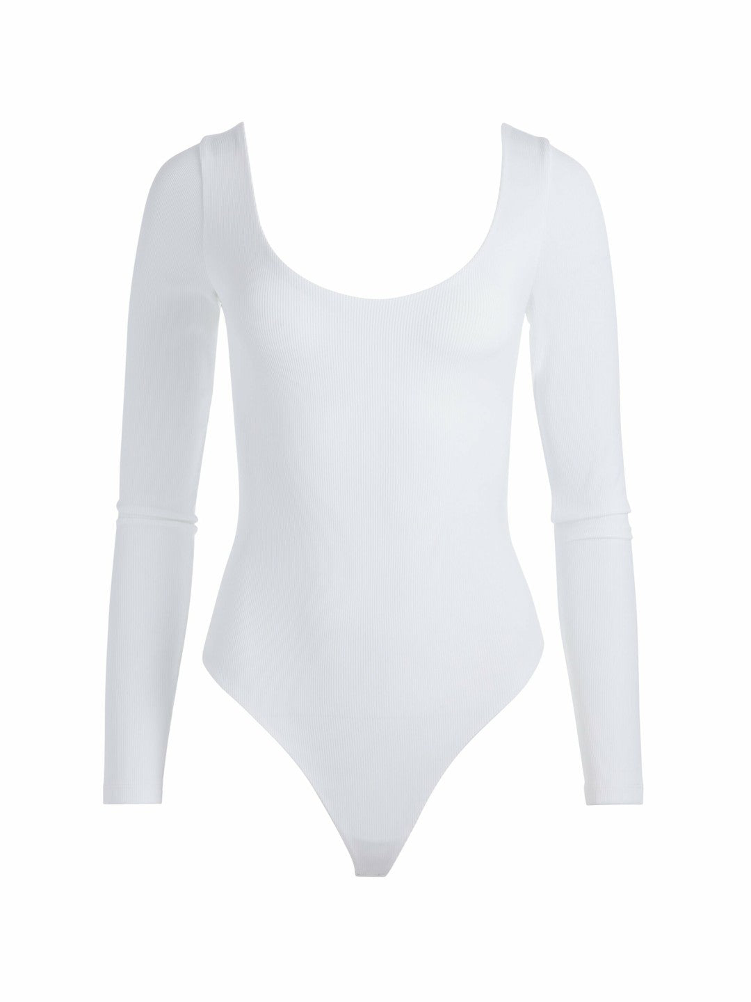 Rhys Ribbed Ballet Bodysuit In Off White - Alice + Olivia Women