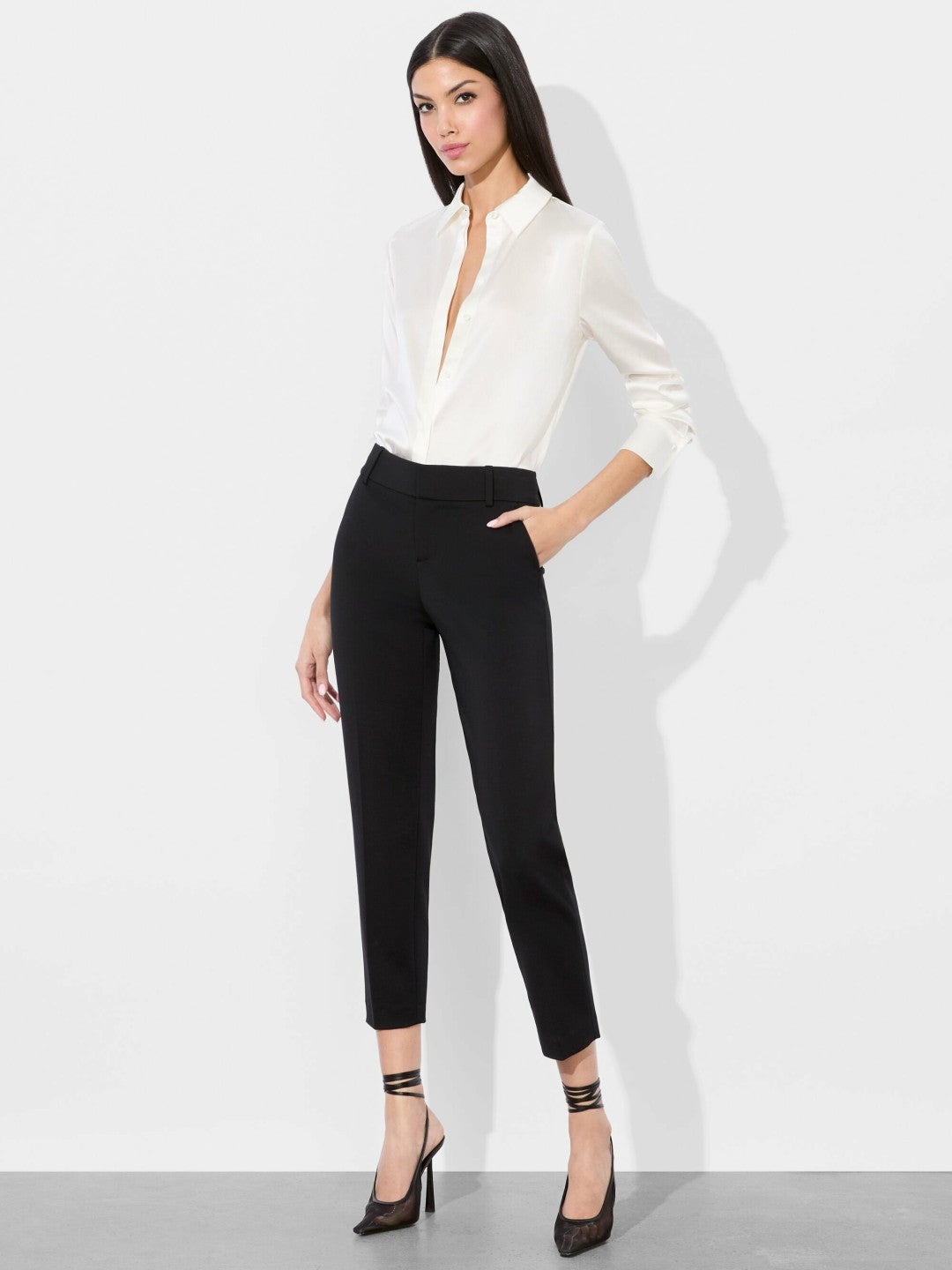 Stacey Slim Trouser In Black - Alice + Olivia Women