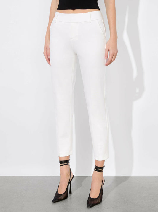 Stacey Slim Trouser In Off White - Alice + Olivia Women