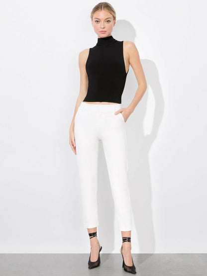 Stacey Slim Trouser In Off White - Alice + Olivia Women