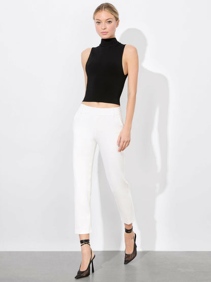 Stacey Slim Trouser In Off White - Alice + Olivia Women