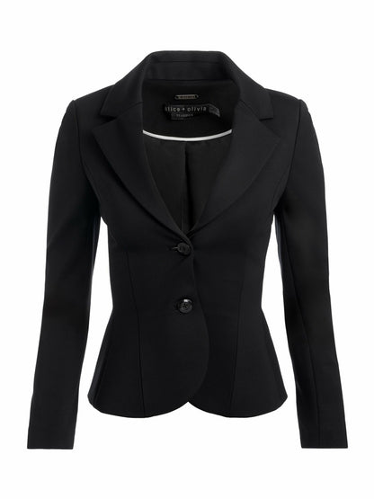 Iana Sculpted Blazer In Black - Alice + Olivia Women