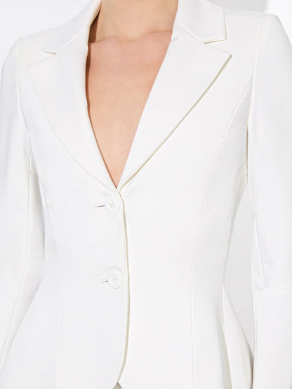 Iana Sculpted Blazer In Off White - Alice + Olivia Women